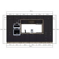 Bucatarie ZONE A 400 FRONT MDF K002 / decor 258